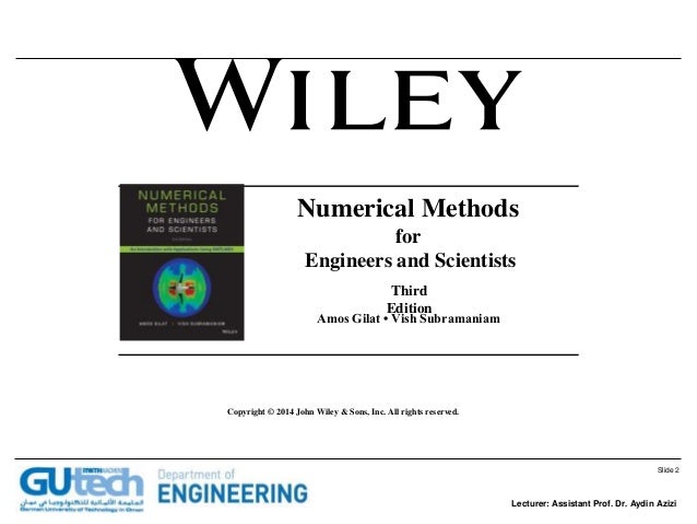 Numerical Methods For Engineers And Scientists Gilat Pdf